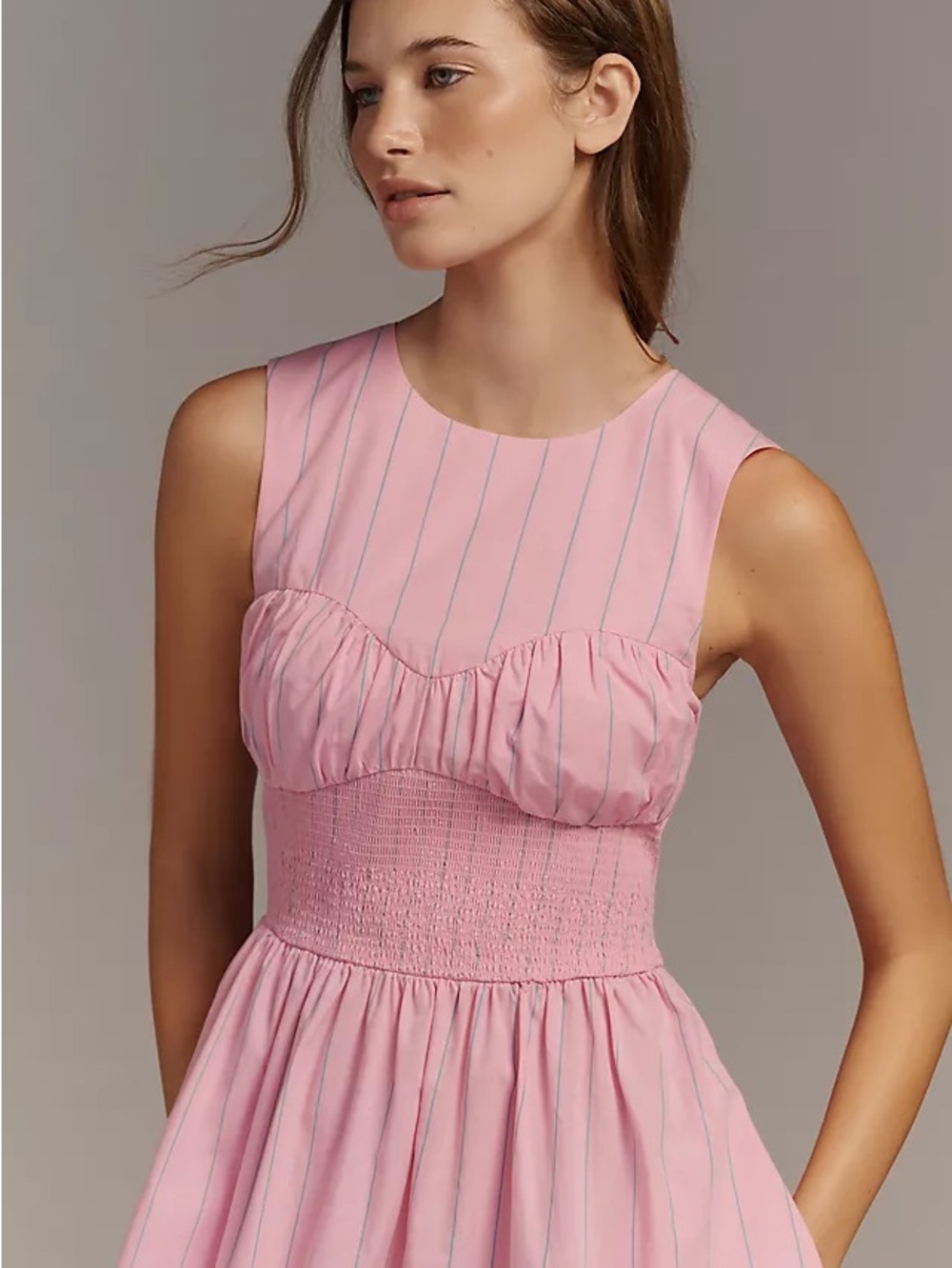 NWT HUNTER BELL Pink Sleeveless Maxi Dress with Smocked Waist - Picture 2 of 3